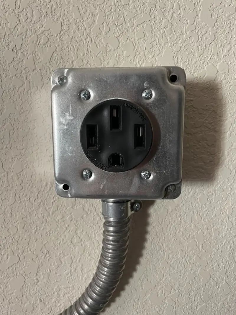 NEMA 14-50 outlet installed for Electrical Panel Upgrade in Nuevo